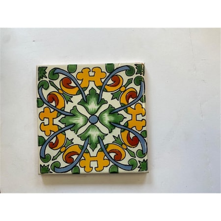 Talavera 6 x 6 in. Mexican Decorative Tiles, L122, 4PK L122 6X6